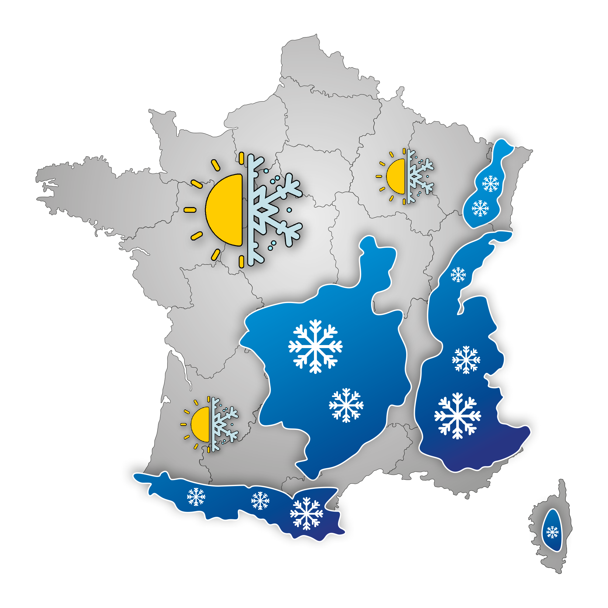 Carte de France pneu 4 saisons ou hiver