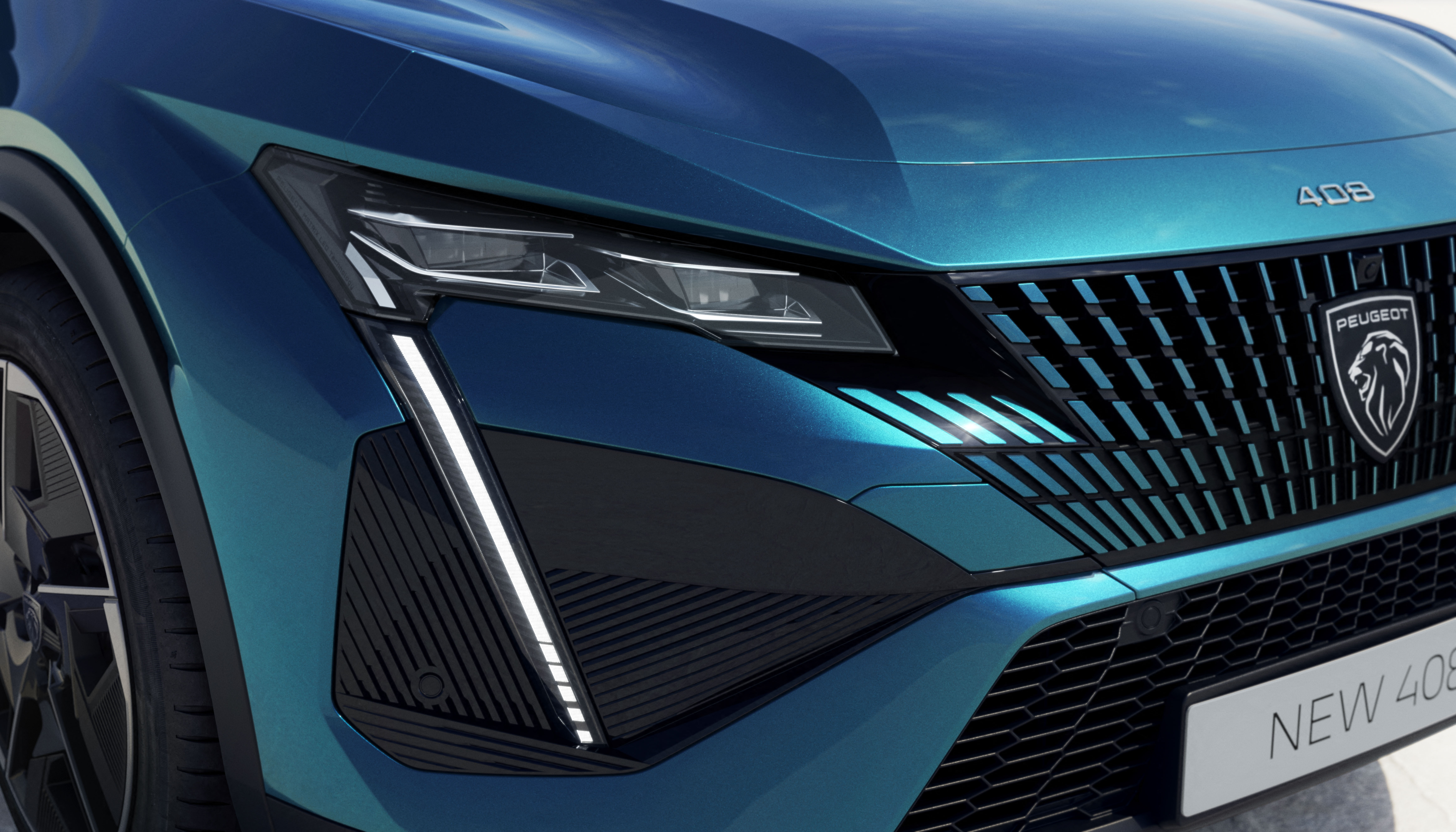 Nouvelle Peugeot 408 : Gris plan sur le phare avant droit