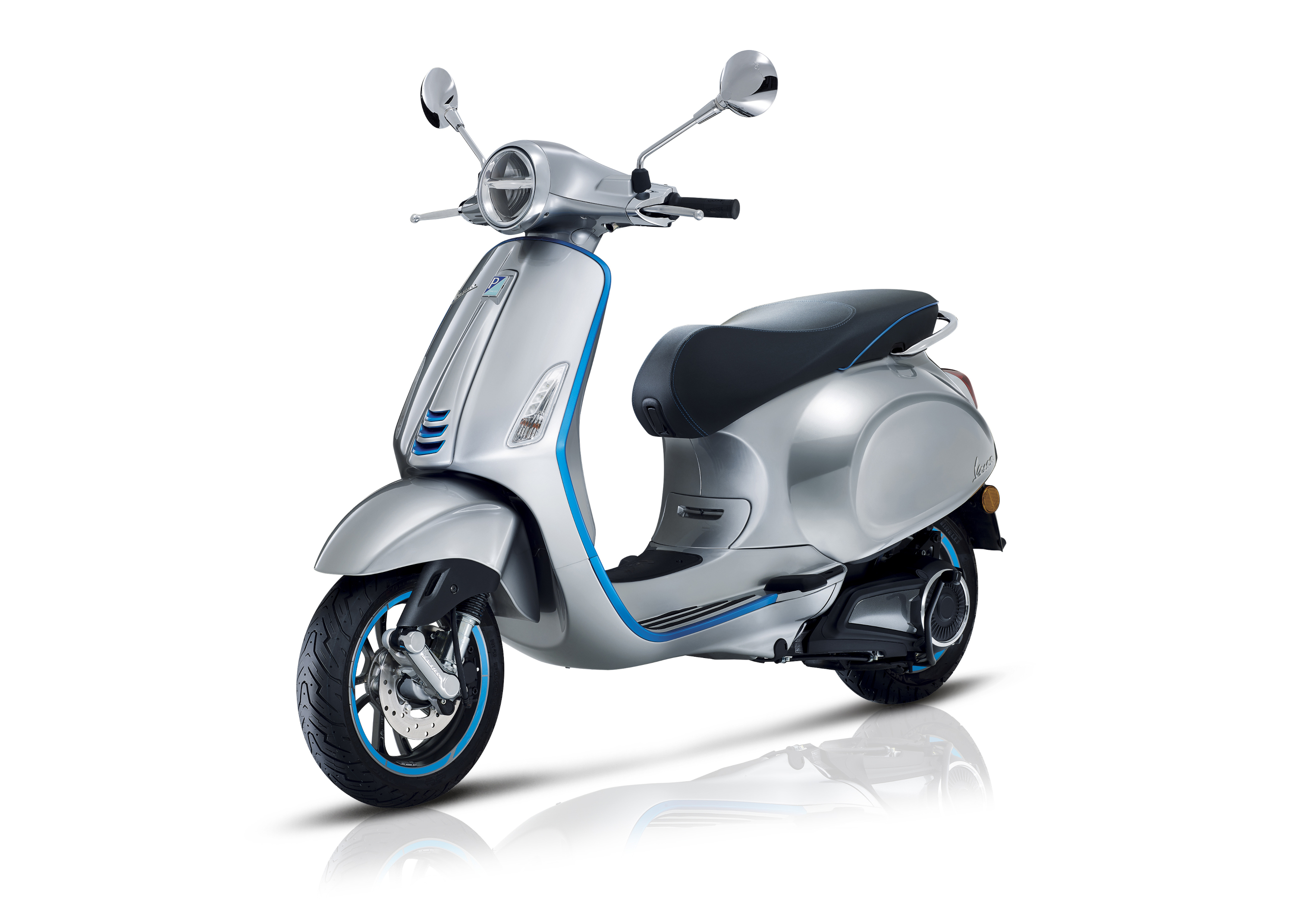 Scooter Vespa Elettrica 45 km/h trois quarts avant gauche