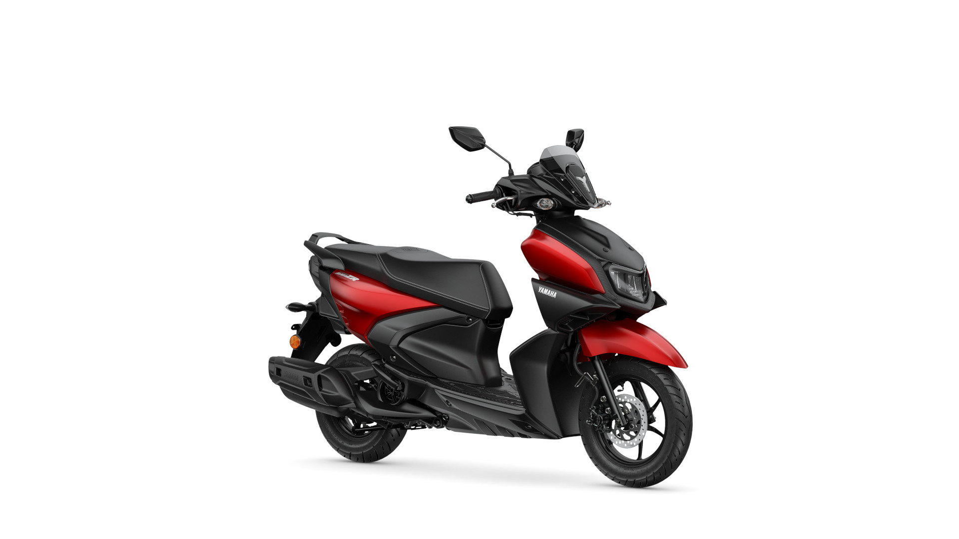 Yamaha RayZR Anodized Red 2024 : trois quarts avant