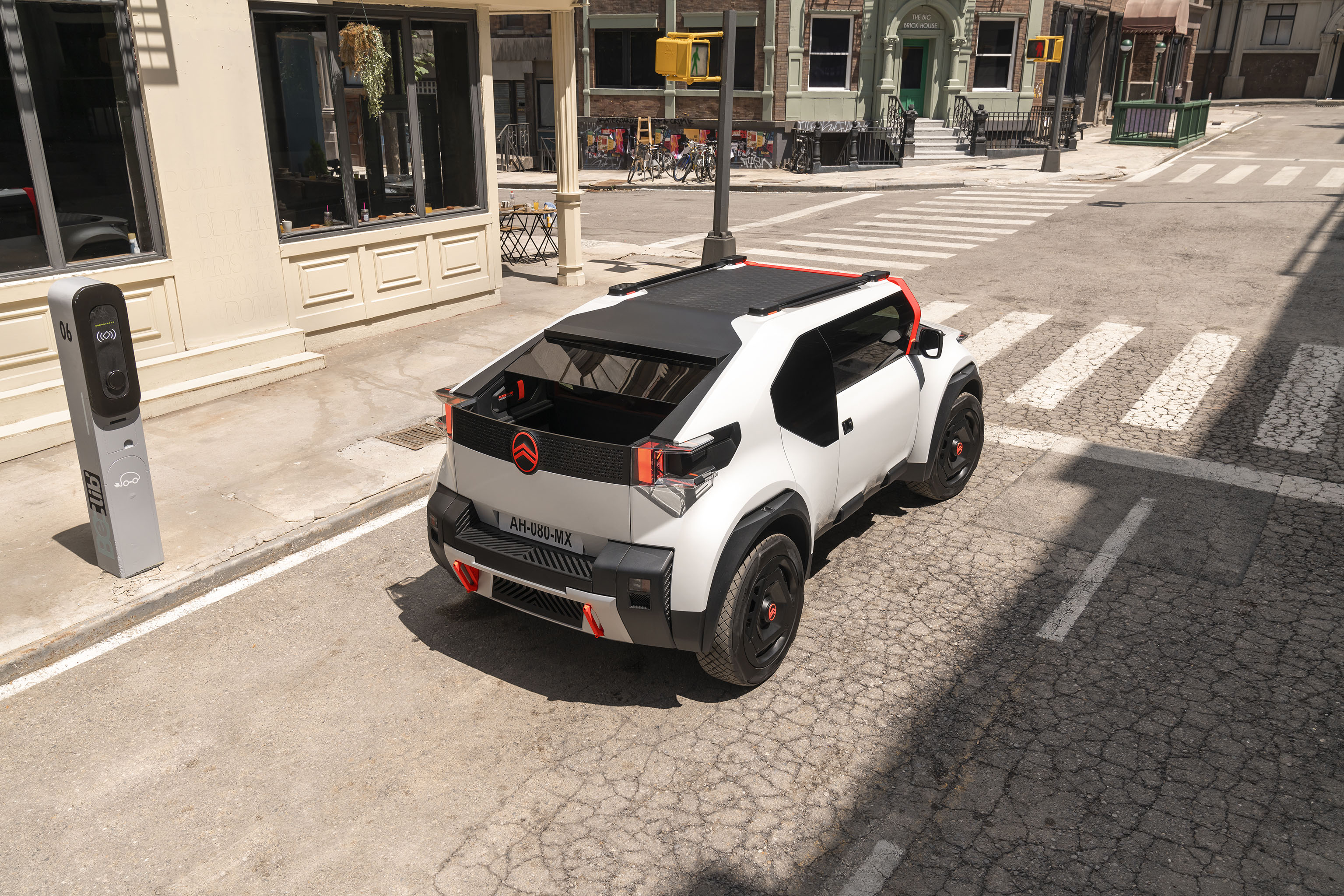 Concept-Car Citroën Oli (2022) : Trois quart arrière droit en vue plongeante