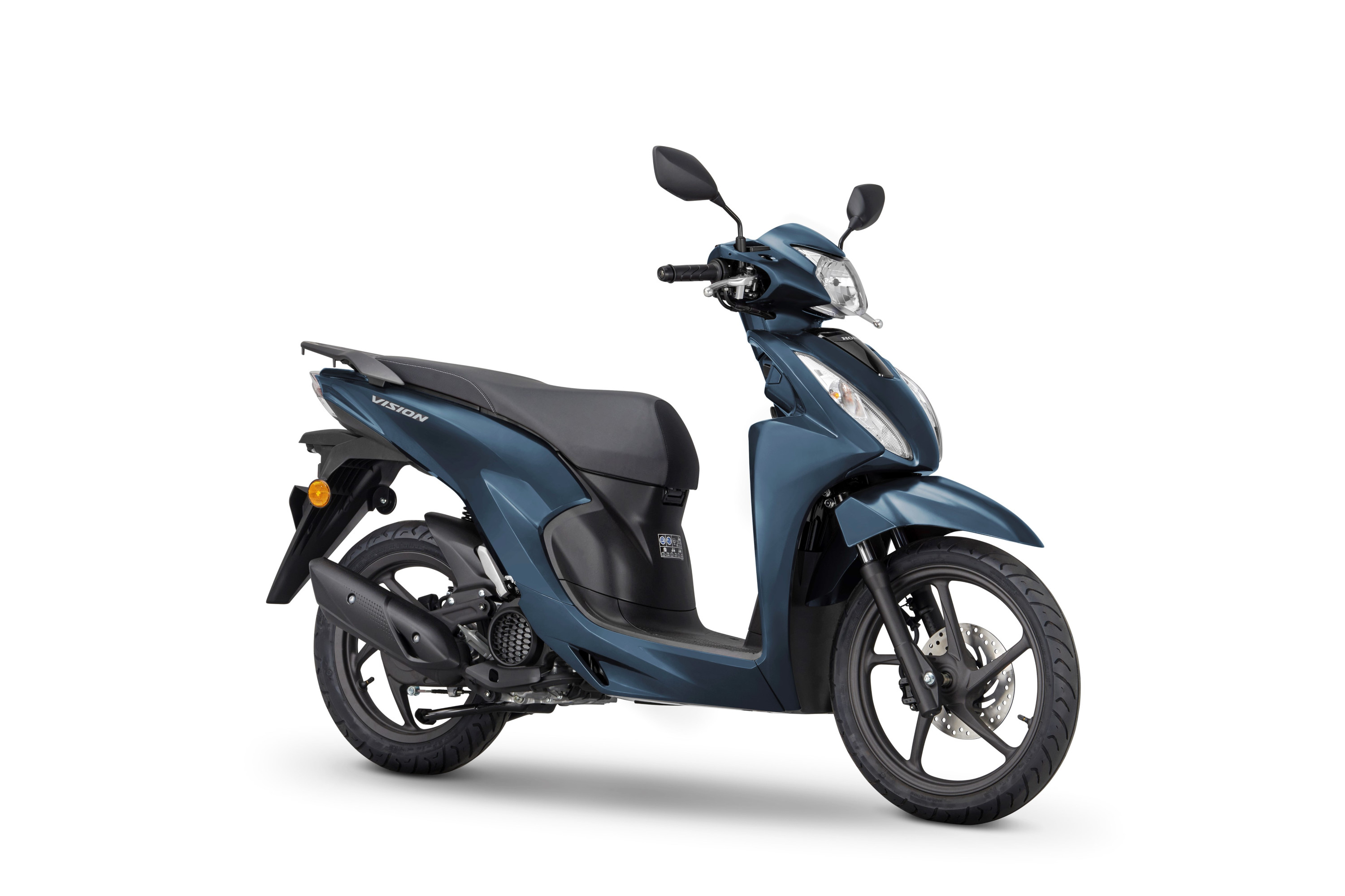 Honda Vision 110 2023 : matte suit blue metallic trois quarts avant