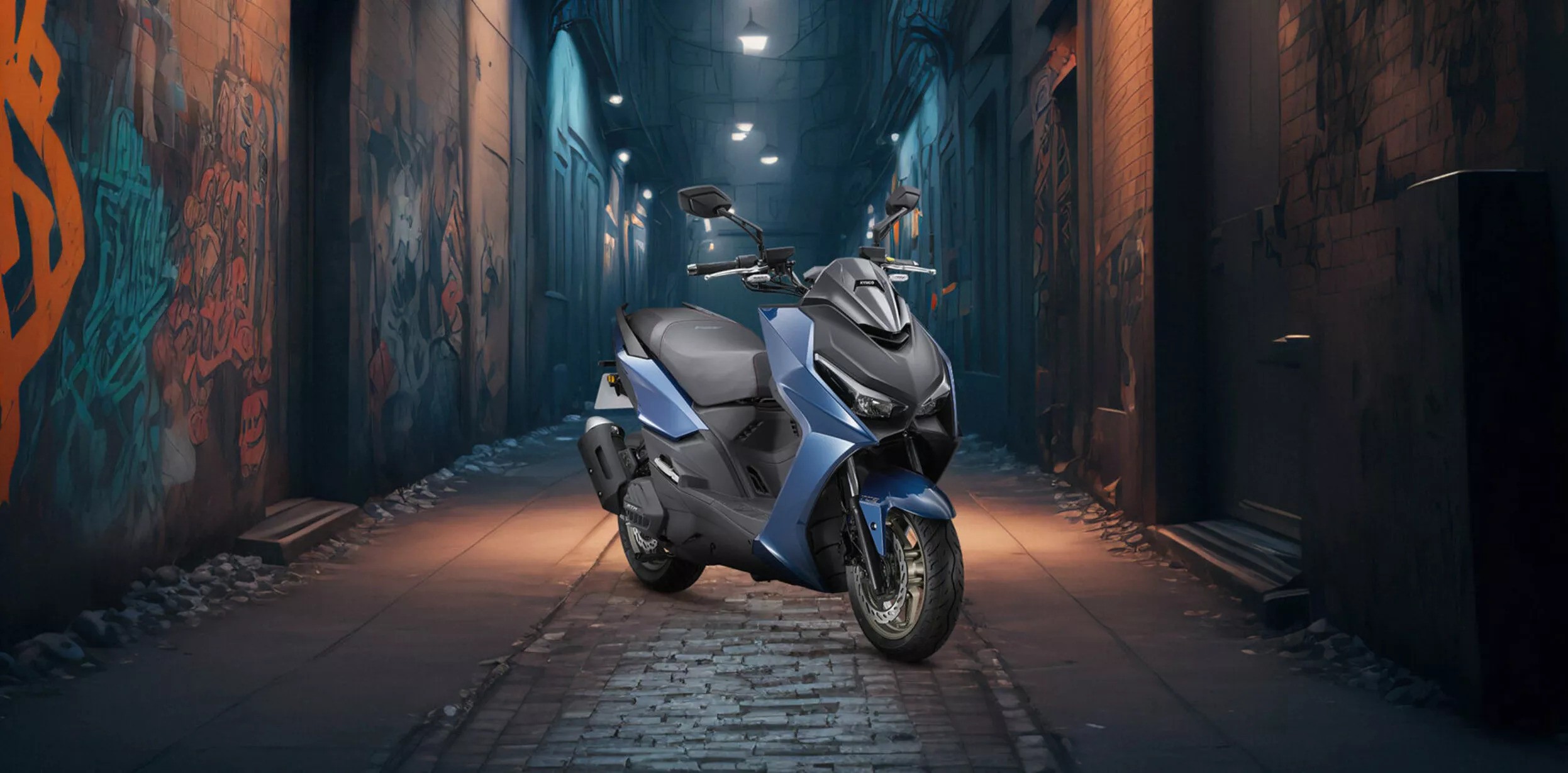 Kymco KRV 200 2024 : trois quarts avant droit statique