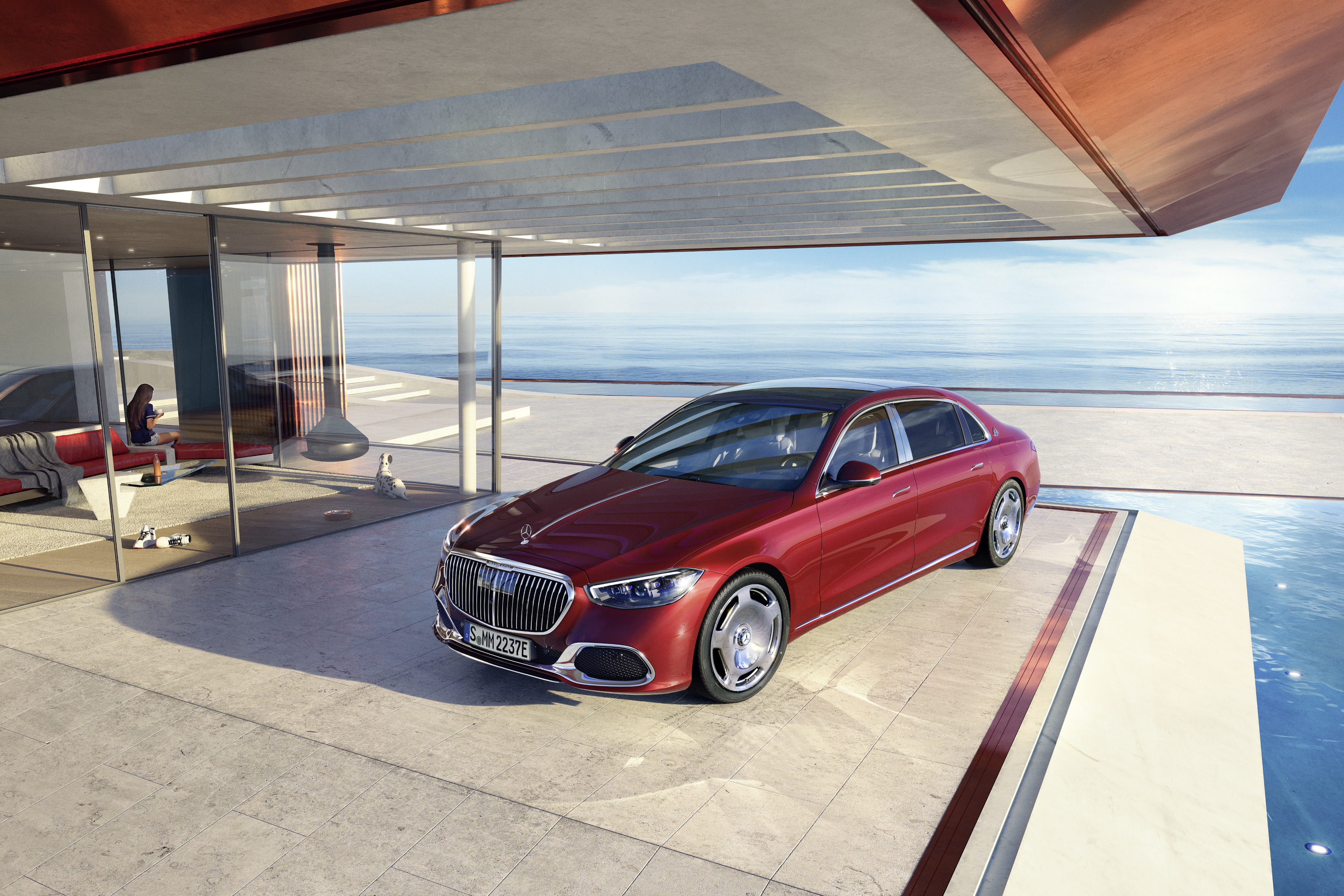 Mercedes-Maybach Classe S 580 e : trois quarts avant