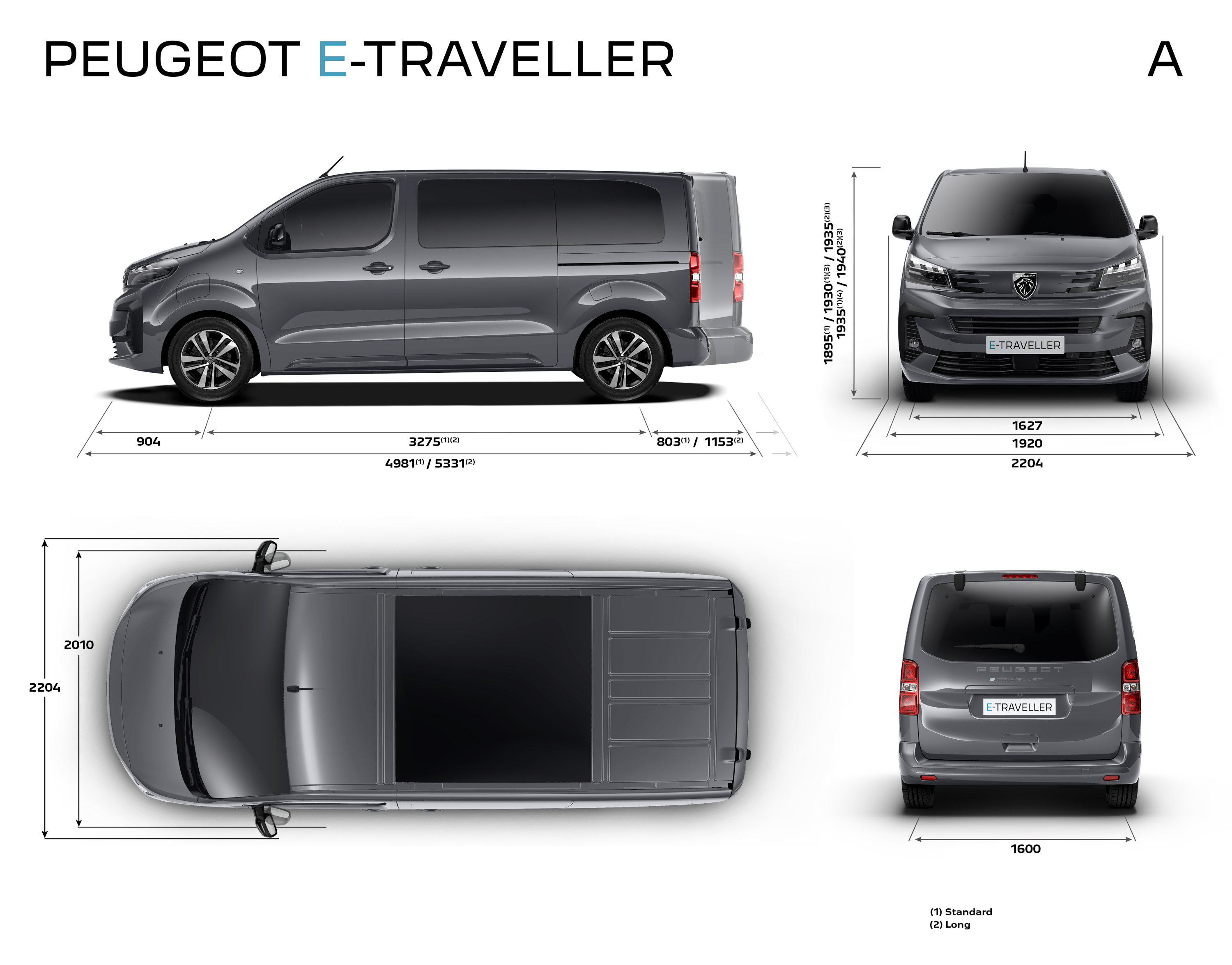 Peugeot Traveller 2024 : dimensions