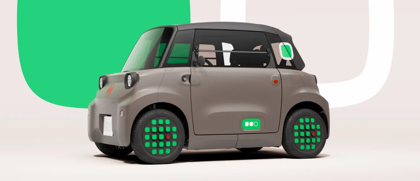 Citroën Ami Minty 2025 : trois quarts avant gauche statique