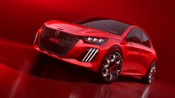 Peugeot 208 GTi 2025 : trois quarts avant gauche statique