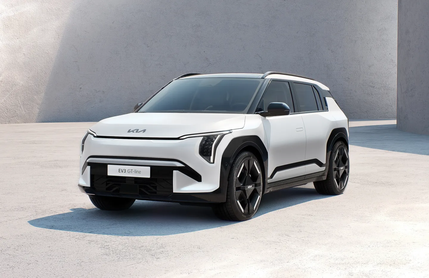 Kia EV3 GT-Line 2025 : trois quarts avant gauche statique