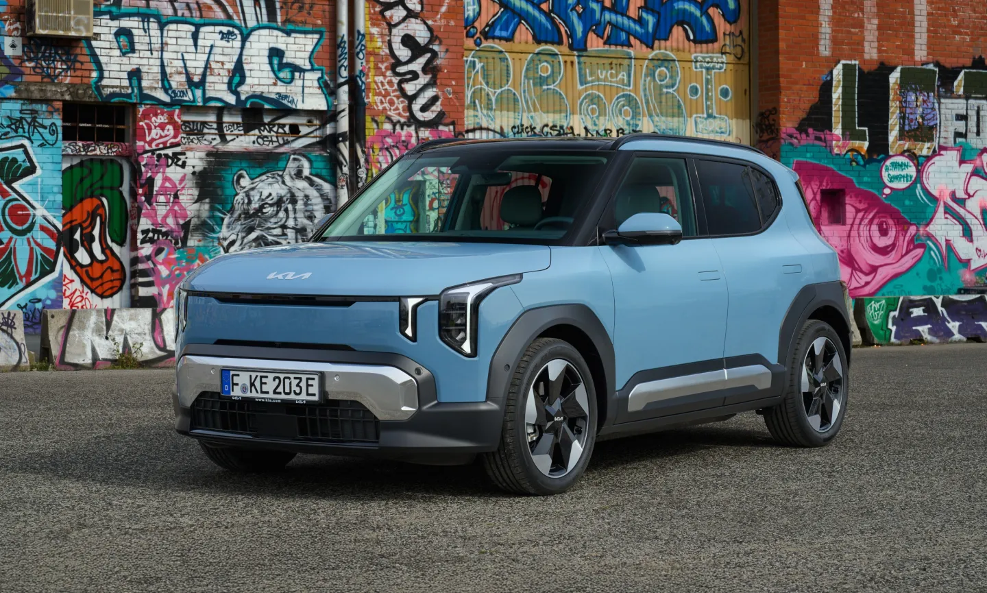 Kia EV2 2026 : trois quarts avant gauche statique