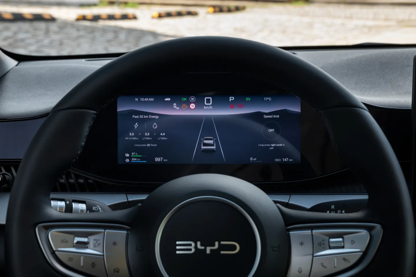 BYD Dolphin G : Vue 3D écran instrumentation